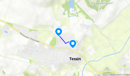 Kartenausschnitt Bahnhof Tessin